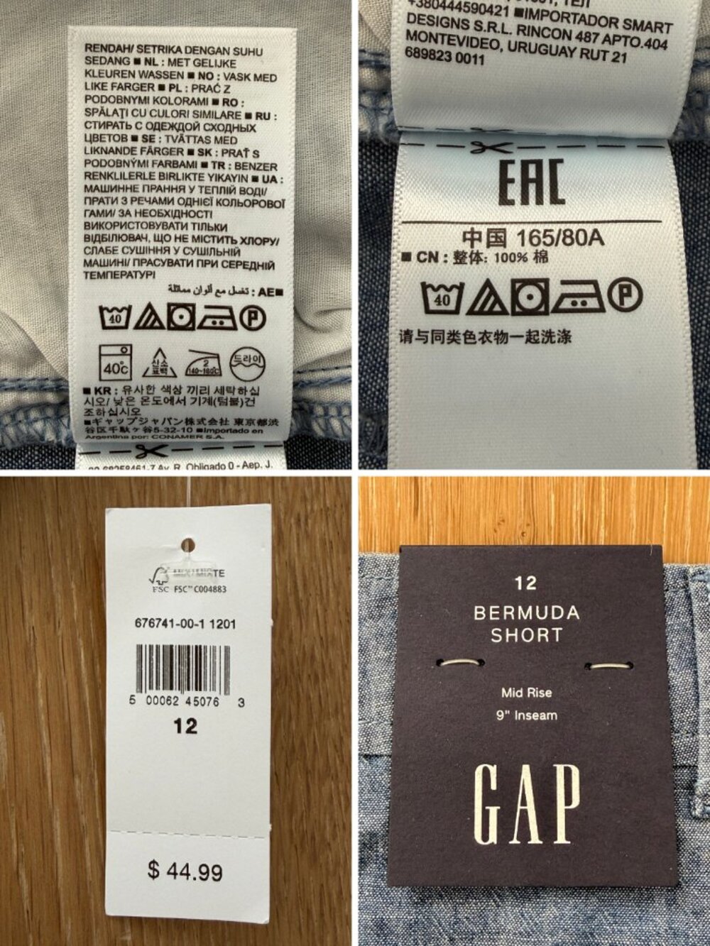 Gap Shorts Women 12 Indigo Chambray Bermuda Blue Mid Rise 9” Inseam 676741 - Picture 14 of 15
